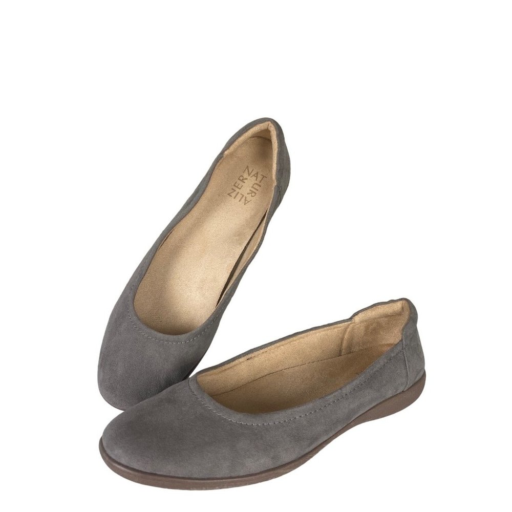 Naturalizer Flexy Ballet Flat SlipOn Shoes Cushion Flexible Greige Womens SZ 8.5